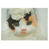 Vintage Betty Jane Carter Musical Porcelain Cat Doll. Special Memories Collection. "Miss Marshmallow Meringue". #297/500