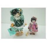 Vintage Betty Jane Carter Musical Porcelain Cat Dolls. 2ct