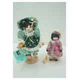 Vintage Betty Jane Carter Musical Porcelain Cat Dolls. 2ct