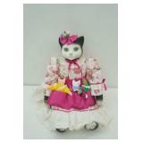 Vintage Betty Jane Carter Musical Porcelain Cat Doll. "Mother Dea and Darling Kittens" 1997