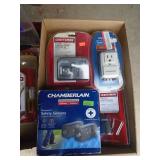 2 flats of garage door opener & parts. As shown.