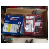 2 flats of garage door opener & parts. As shown.