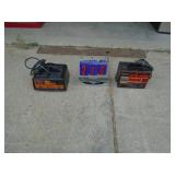 2 battery chargers. As shown.