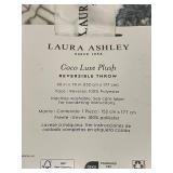 Laura Ashley Coco Luxe Plush Reversible Throw Blanket 60 X 70 in