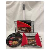 shelves - Chefmate Grill Topper, Skillet & Expandable Basket 3-piece Mixed Lot