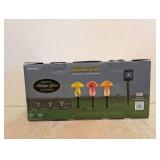 INFINITY XT GLASS MUSHROOM LANDSCAPE LIGHTS SOLAR RECHARGEABLE 3PK