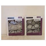 (2) NEW FOSTER GRANT +1.50 READING GLASSES 3PK