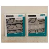 (2) NEW FOSTER GRANT +2.00 READING GLASSES 3PK