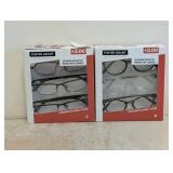 (2) NEW FOSTER GRANT +3.00 READING GLASSES 3PK