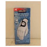 NEW KIRKLAND SIGNATURE MEDIUM PREMIUM CABRETTA LEATHER GOLF GLOVES WHITE 4PK