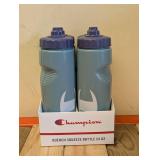 NEW CHAMPION QUENCH SQUEEZE BOTTLE 24OZ. 4PK. DARK FORREST/GREY BLUE