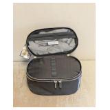 NEW SONIA KASHUK DOUBLE-ZIP TRAIN CASE GRAY