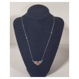 Sterling & Red Coral Navajo Pendant/Necklace