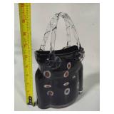 Murano Style Hand Blown Glass Purse