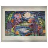 "Midnight Moose" Signed/Numbered by Minnesota Artist Barbara Dettler