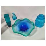 Pretty Blue/Green Glass Art