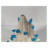 White Ceramic Lighted Holiday Tree w/Blue Lights