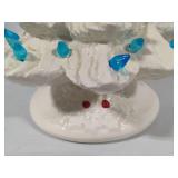 White Ceramic Lighted Holiday Tree w/Blue Lights