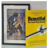 New Orleans Jazz Fest Framed Signed Poster & Carole King Musical Poster