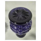 Deep Purple & Black Glass Decor Pieces