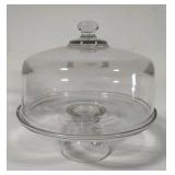 Heavy Glass Cake Plate on Pedestal w/Lid