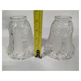 Heart Shaped Art Glass Bowl & Two Glass Shades