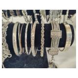 Lot of Silver Tone Costume Bracelets