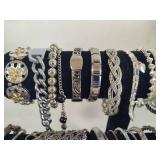 Lot of Silver Tone Costume Bracelets