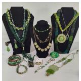 Gorgeous Green Costume Jewelry Lot