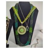 Gorgeous Green Costume Jewelry Lot