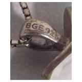 925 Stamped Pretty Aqua Colored Glass Jewelry
