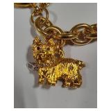Joan Rivers Vintate Charm Bracelet w/Yorkie Charm