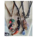 Lot of Stone/Leather Band/Beaded Costume Jewelry