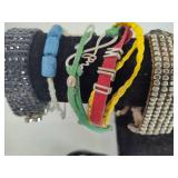 Lot of Stone/Leather Band/Beaded Costume Jewelry