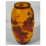 Emile Galle Style Beautiful Amber Vase