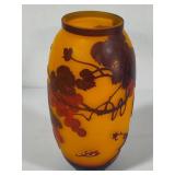 Emile Galle Style Beautiful Amber Vase