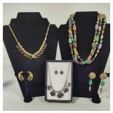 Three Costume Jewelry Necklance & Earring Sets
