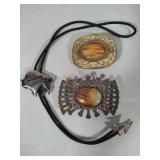 Vintage Belt Buckles & Bolero Tie