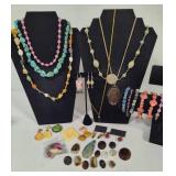 Large Lot of Stone Jewelry w/Cabochons & Misc Repair Stones