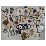 Huge Lot of Religious Jewelry & Books