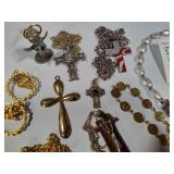 Huge Lot of Religious Jewelry & Books