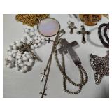 Huge Lot of Religious Jewelry & Books