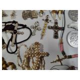 Huge Lot of Religious Jewelry & Books