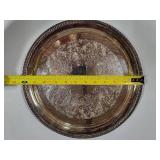 Silver Plated Platter & Asst Spoons
