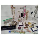 Costume Jewelry Assortment w/Holder