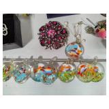 Costume Jewelry Assortment w/Holder