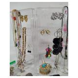 Costume Jewelry Assortment w/Holder