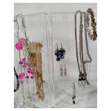 Costume Jewelry Assortment w/Holder