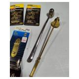 Assortment of Hinges, Hooks, Brassware & Candle Snuffers