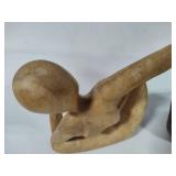 Wood Sculpture & Stone Bookend